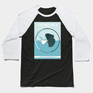 Antarctica Territory Map Baseball T-Shirt